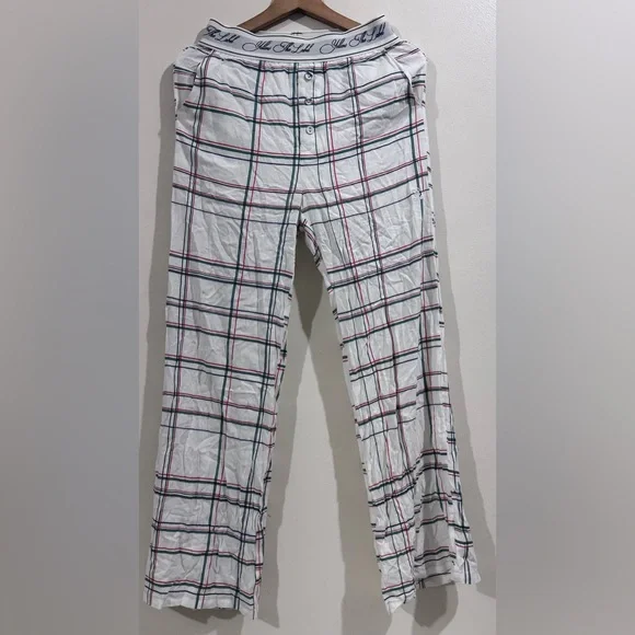 YLLW Chic Plaid Women's Trousers in White and Black - Picture 1 of 7
